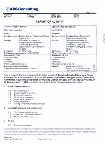 ABS inspection certificated